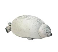 ZBELLO Kawaii Seal Plush Toy Pillow, Chubby Blob Seal Stuffed Animal, Cute 3D Sea Lion Cushion, Soft Sleeping Throw Pillow Gift for Kids & Girls Room Decor (White,40cm)