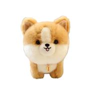 ZBELLO Kawaii Teddy Pets Lifelike Fluffy Puppy Soft Doll Cute Small Chow Pomeranian Corgi Yorkie Plush Toys with Charm Birthday Gift For Girl (Corgi)