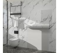 ZBELLO Marble Contact Paper, Thick Waterproof Oil-Proof Sticky Back Plastic Kitchen Worktop Covering, Self-Adhesive Vinyl Wrap for Furniture Cupboard Countertop (60x100cm,Silver-Youthful Bloom 04)