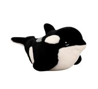ZBELLO Orca soft toy, realistic orca whale soft toy, fish, dolls, giant, and cuddly killer whale, ocean sea creatures, orca and shark (Black,30 cm)