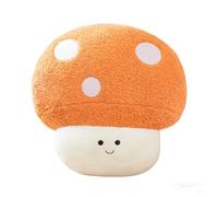 ZBELLO Plush Mushroom Doll，Soft Pillow ，Plush Decorative Cushion, Ultra Soft Stuffed Doll Design，Throw Doll Shaped for Kids, Valentines Day present (ORANGE)