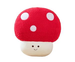 ZBELLO Plush Mushroom Doll，Soft Pillow ，Plush Decorative Cushion, Ultra Soft Stuffed Doll Design，Throw Doll Shaped for Kids, Valentines Day present (RED)