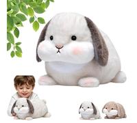 ZBELLO Plush Rabbit Toy, Cute Lop-Eared Bunny Plush Toy, Soft Kawaii Rabbit Stuffed Animal Pillow for Kids Adults, Multiple Sizes (28cm,white)