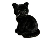 ZBELLO Realistic Cat Plush, 26cm Simulation Sitting Cat Soft Toy, Kitten Plush Toy, Cuddly Cushion, for Cuddling and Playing, Gift For Boys and Girls (Black)