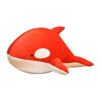 ZBELLO Realistic orca whale soft toy, orca cuddly toy, fish, dolls, giant, cuddly killer whale, soft ocean sea creatures, home decoration (80 cm,Red)