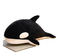 ZBELLO Realistic orca whale soft toy, orca cuddly toy, fish, dolls, giant, cuddly killer whale, soft ocean sea creatures, home decoration (Black,60 cm)