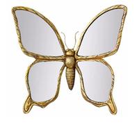 ZBELLO Resin Insects Glass Wall Decor,Gold Dragonfly Wall Mirrors，Creative Home Decoration for Bedroom Tabletop Balcony Corridor Victorian and European Themed Homes (Butterfly)