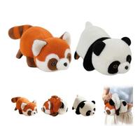 ZBELLO Reversible Panda Soft Toy 2-in-1, Red Panda & Giant Panda Flip Plush Toy, Double-Sided Fluffy Stuffed Panda, Cuddly Gift for Kids and Panda Lovers (15cm)