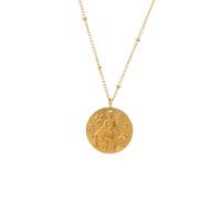 ZBELLO Round Coin Zodiac Constellation Necklace, yellow Star Sign Pendant with Adjustable Chain 18", Zodiac Necklace Jewelry for Women Men Girls (Aquarius,18Inches)
