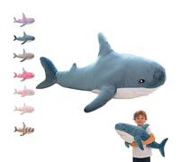 ZBELLO Shark Plush Toy, Great Whale Shark Plush Toy, Realistic and Soft Plush Animals, Cozy Home Decor, for Boys and Girls (100cm,Blue)