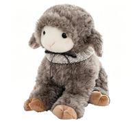 ZBELLO Sheep Plush Toy, Soft Fluffy Lamb Soft Toy with A Lace-Trimmed Scarf, Cute Soft Stuffed Animal Pillow Plush Doll, for Cuddling and Playing, Gifts for Boys and Girls (35cm,Grey)