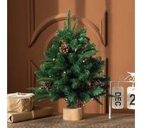 ZBELLO Small Artificial Christmas Tree with Pine Cone, Table Top Christmas Tree, PVC & PE Needles, Small Xmas Tree for Mantel Windowsill Christmas desk Decorations (Green,45 cm/17.7 inch)