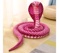 ZBELLO Snake Plush Toy, Python Stuffed Animal, Realistic Cobra Plush Toy, Snake Plush for Birthday Party Prank Props (Magenta,80 cm)