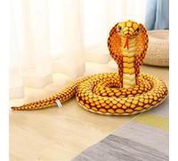 ZBELLO Snake Plush Toy, Python Stuffed Animal, Realistic Cobra Plush Toy, Snake Plush for Birthday Party Prank Props (Yellow,80 cm)
