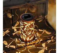 ZBELLO Solar Lanterns for Outside, Colorful Sunflower Glow Solar Garden Lantern, 18x10 cm/7.1x3.9 in Solar Lamps Outdoor Garden Decor, Birthday Gifts for Women (Dragonfly Tails)