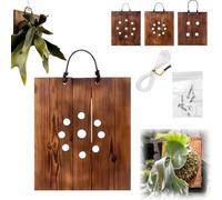 ZBELLO Staghorn Fern Mounting Board, Breathable Wooden Wall Planter for Indoor Plants, Space Saving Wood Display Plate for Homes Office Patio Garden Decor (middle)