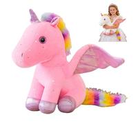 ZBELLO Unicorn Plush Toys, Cute Sparkly Stuffed Unicorns with Rainbow Mane & Tail, Soft Cuddly Sitting Unicorn Stuffed Animals for Girls Boys Kids Birthday (50 cm,Pink)