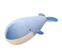 ZBELLO Whale soft toy, plush doll, cuddly toy, cute whale throw pillow, sweet soft orca cuddly, for children girls and boys, birthday present, comfort, cuddle, sleep aid (100cm,Blue)