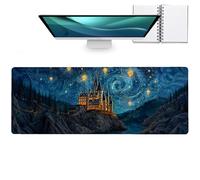 zbezbe Castle Large Mouse Pad, Anti Slip Rubber Base Mousepad Fantasy Extended Desk Mat, Shadow Swirls Mousepads Gifts Decor Computer Accessories for Office Home Gaming Workbench, 31.5x11.8x0.12 Inch