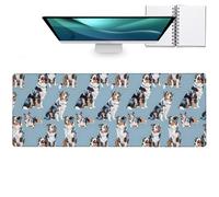 zbezbe Cute Sheepdog Large Mouse Pad, Anti Slip Rubber Base Mousepad Playful Extended Desk Mat, Dog Pet Mousepads Gifts Decor Computer Accessories for Office Home Gaming Workbench, 31.5x11.8x0.12 Inch