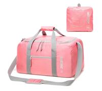 ZBEZBE Foldable Travel Duffel Bag, Lightweight & Easy to Carry Water-Repellent Duffle Bag - 2-Way Zipper & Interior Pouch, Ideal for Weekend Trips, Daily Use, Gym & Sports, pink, 105L, Water Resistant