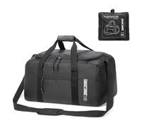 ZBEZBE Foldable Travel Duffel Bag, Lightweight & Easy to Carry Water-Repellent Duffle Bag - 2-Way Zipper & Interior Pouch, Ideal for Weekend Trips, Daily Use, Gym & Sports, black, 105L, Water