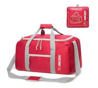 ZBEZBE Foldable Travel Duffel Bag, Lightweight & Easy to Carry Water-Repellent Duffle Bag - 2-Way Zipper & Interior Pouch, Ideal for Weekend Trips, Daily Use, Gym & Sports, Deep Fuchsia, 85L, Water