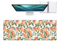 zbezbe Peach Large Mouse Pad, Anti Slip Rubber Base Mousepad Watercolor Extended Desk Mat, Fresh Fruit Mousepads Gifts Decor Computer Accessories for Office Home Gaming Workbench, 31.5x11.8x0.12 Inch