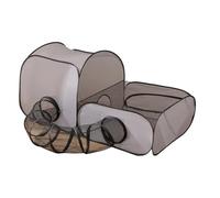 ZBFGEPLV Square Gray Cats And Dogs Delivery Room Hard Oxford Cloth With A Play Tunnel Foldable Pets Nest 1Pcs(L)