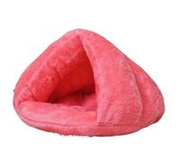 ZBFGEPLV Winter Warm Triangle Cat Nest Thickened Fury Mongolian Bag Half Closed Sleeping Pet Pad And Dog Supplies 1Pcs(Pink,L)