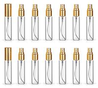 ZbFwmx 20 Pcs 10ml Empty Refillable Bottles Portable Travel Atomizer Refillable Bottles (Gold Caps)