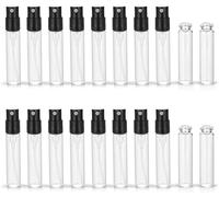 ZbFwmx Mini Perfume Travel Refillable Bottle Cologne Sample Pocket Small Empty Glass Spray Bottles Travel Size Atomizer Bottle (50Pack-1.5ML)