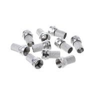 ZBIianxer 10 Pcs 75-5 F Connector Screw on Type for RG6 Satellite Coax Cable Tw Connector Cap Cover Protector Plug Adapter Socket Coaxial Cable Cord Solder Bulkhead Panel O Press