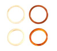 ZBIianxer 4 Pieces Acrylic Stylish Set Modern Round Textured Design Stackable Wrist Jewelry Nordic Styles Accessories Contemporary Acrylic Wristwear Set