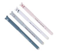 ZBIianxer 4Pcs Cartoon Gel Pen 0.35mm Needle Tip Erasable Quick Drying for Student Adult Writing Journaling Writing Tool