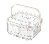 ZBIianxer 5 Section Snacks Organiser Divided Fruit Serving Tray with Leakproof Lid Ice Compartment PET Kitchen Essential Multi Compartment Chilled Fruit Tray for Parties