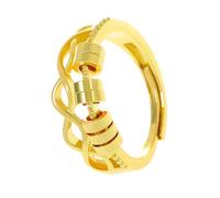 ZBIianxer Anxieties Relief Spinner Rings for Women Rotating Bead Copper, Adjustable Open Fashion Jewelry for Daily Wear Silver