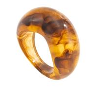 ZBIianxer Artistic Curved V Shaped Statement Rings Lightweight Resin Construction Graduated Color Unisex Jewelry Accessory Elegant Resin Rings for Occasions