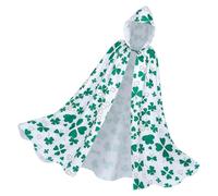 ZBIianxer Bright Green and White Clovers Published Wear for Holiday Fun Smooth Polyester Fabric Dense Festival Costume for Travel Party Costume for Irish Patrick ' s Day