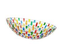 ZBIianxer Colorful Glass Crystal Fruit Bowl Cake Candy Plate Decorative Bowl for Fruit, Snacks, Dessert Tabletop Decorations Gift Decorative Glass Serving Bowls