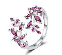 ZBIianxer Elegant Plant Inspired Copper Band Shimmering Stones All Occasion Allergy Resistant Statement Rings Diamonds Branch Nature Inspired Jewelry Elegant Design