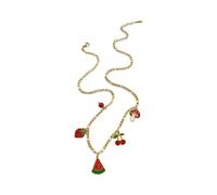 ZBIianxer Eye Catching Fruit Themed Dangle Pendant Necklace Versatile Styles Lightweight Design Suitable for All Outfits Stainless Steel Pendant Jewelry