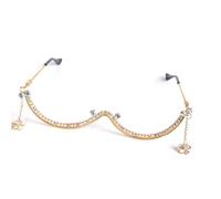 ZBIianxer Fashionable Eyeglass Frame Shimmering Rhinestones Practical Metal Construction Ideal for Work or Social Event Metal Frame Glasses Accessories