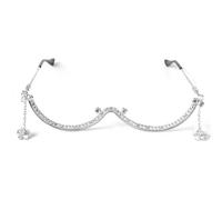ZBIianxer Fashionable Eyeglass Frame Shimmering Rhinestones Practical Metal Construction Ideal for Work or Social Event Metal Frame Glasses Accessories