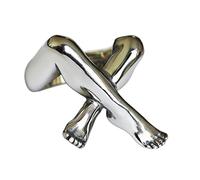 ZBIianxer Handcrafted Geometric Rings Dating Rings Leg Shape Adjustable Finger Jewelry Alloy Texture for Everyday Use and Gift Cool Punk Accessory