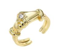 ZBIianxer Handshake Inspired Rings Two Tone Alloy Crafted Lightweight Comfort Fit Unisex Jewelry for Special Occasions Gold Silver Embraces Rings
