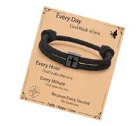 ZBIianxer Lightweight Minimalist Crosses Design Rope Stainless Steel Unisex Everyday Use Crosses Wristband