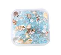ZBIianxer Multicolor Glittering Starfishes Seashells Mix Resin Craft Bottle Embellishment for Vase Filling Table Centerpiece Seashells Resin Filler