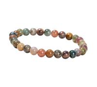 ZBIianxer Natural Agate Bead Smooth Round Beaded Bangle Jewelry for Everyday Wear and Gift Giving Round Agate Bead Jewelry Adjustable Bracelets