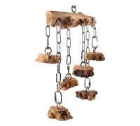 ZBIianxer Natural Wooden Bird Chewing Toy with Rustless Fasteners Cage Enrichment Activity Addition Bird Cage Dolls